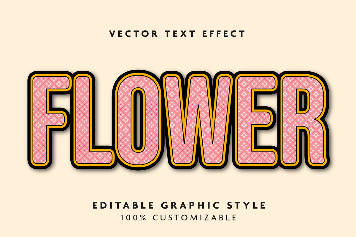 Bold Floral Patterned Text Effect