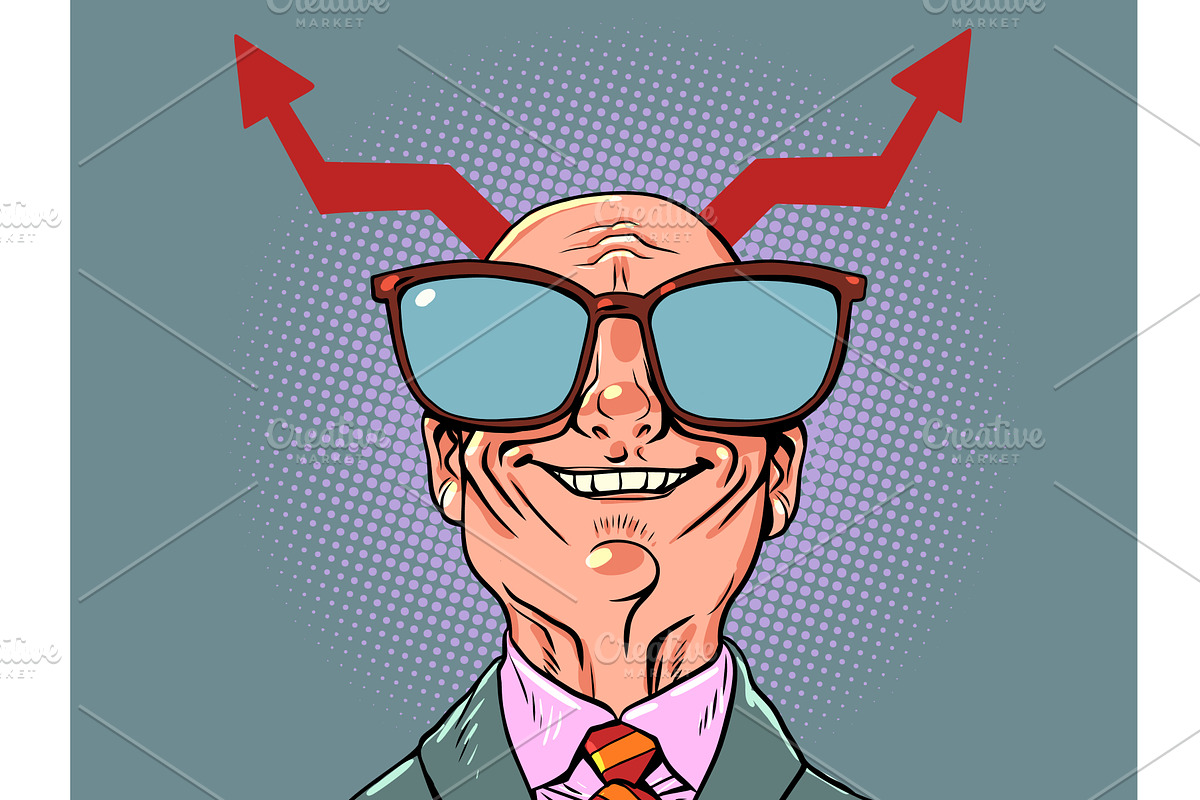 Charts as horns. The villainous boss, a Person Illustration by rogistok