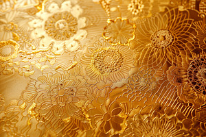 Detailed view of a gold floral patte, a Photo by Iftikhar Alam