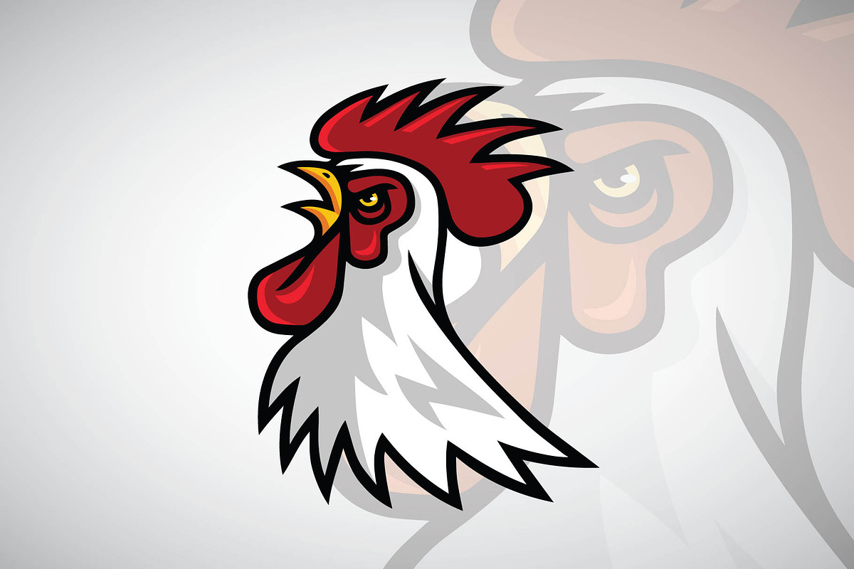 Rooster Head Mascot Logo Design, a Branding & Logo Template by vectorfarmer