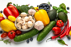 Fresh organic vegetables and fruits for healthy eating, a Food & Drink Photo by Olena Rudo