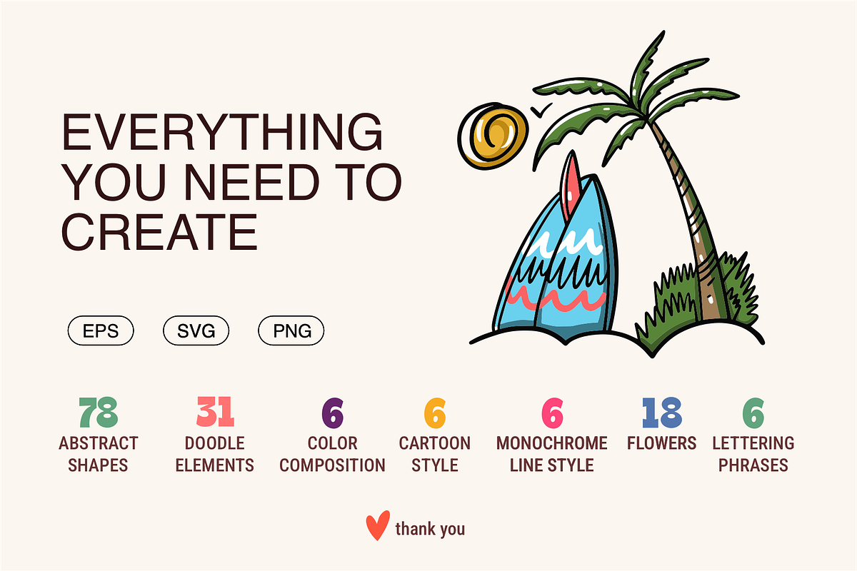 Summer Illustrations & Doodles Set, a Seasonal Illustration by Oktyabr (Photo 10 of 10)
