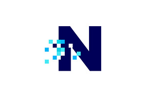 n letter pixel mark digital 8 bit, a Branding & Logo Template by VASTARD STUDIO