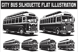 City bus silhouette flat desin, an Illustration by Amazin_art