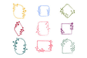 Collection of diverse floral frames, an Illustration by okskukuruza