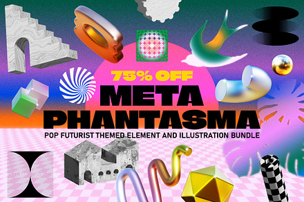 75% OFF Pop Futurism Bundle, an Object Graphic by angelainthefields