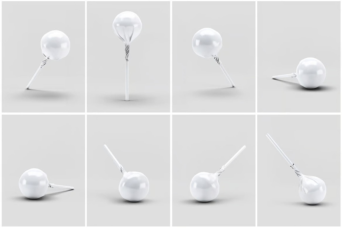 Ball Lollipop Candy Mock-Up, a Product Mockup by DesignRushMarket (Photo 2 of 7)
