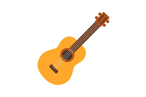 Classical acoustic guitar. Flat, an Object Illustration by GraphiShop