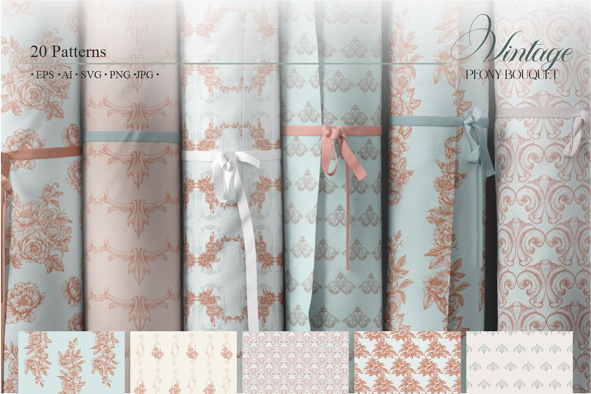 Vintage Peony Bouquet, a Pattern Graphic by Collection by VY (Photo 9 of 9)