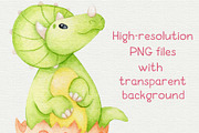 Baby dinosaurs watercolor clipart, an Object Graphic by Trinibis (Thumbnail 4 of 6)
