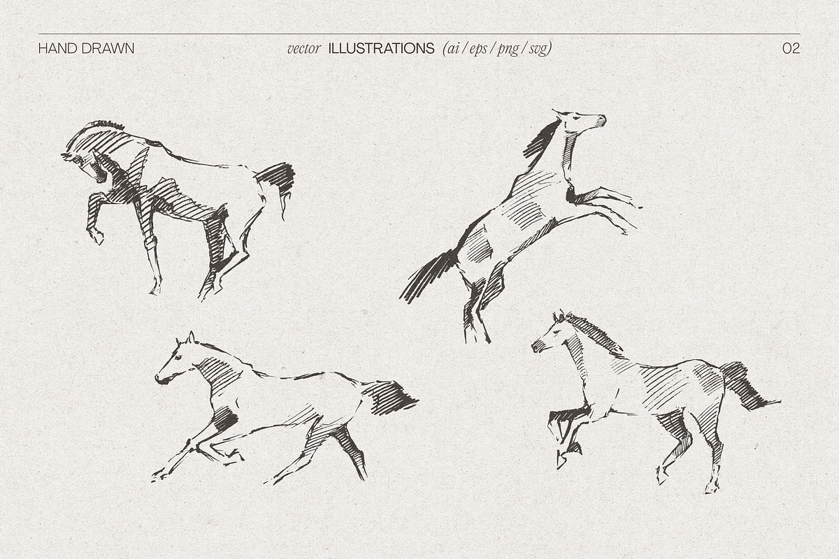 Galloping Horse Sketch, an Animal Illustration by TheMountBirdStudio (Photo 3 of 6)