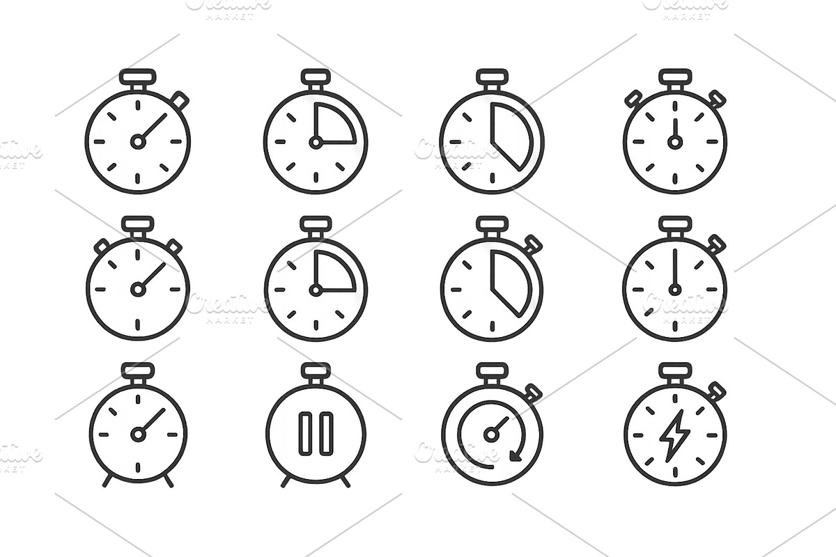Collection of diverse stopwatch, a Technology Illustration by ZinetroN