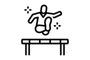 Athletics jump mix icon, an Outline Icon by Creative priyanka