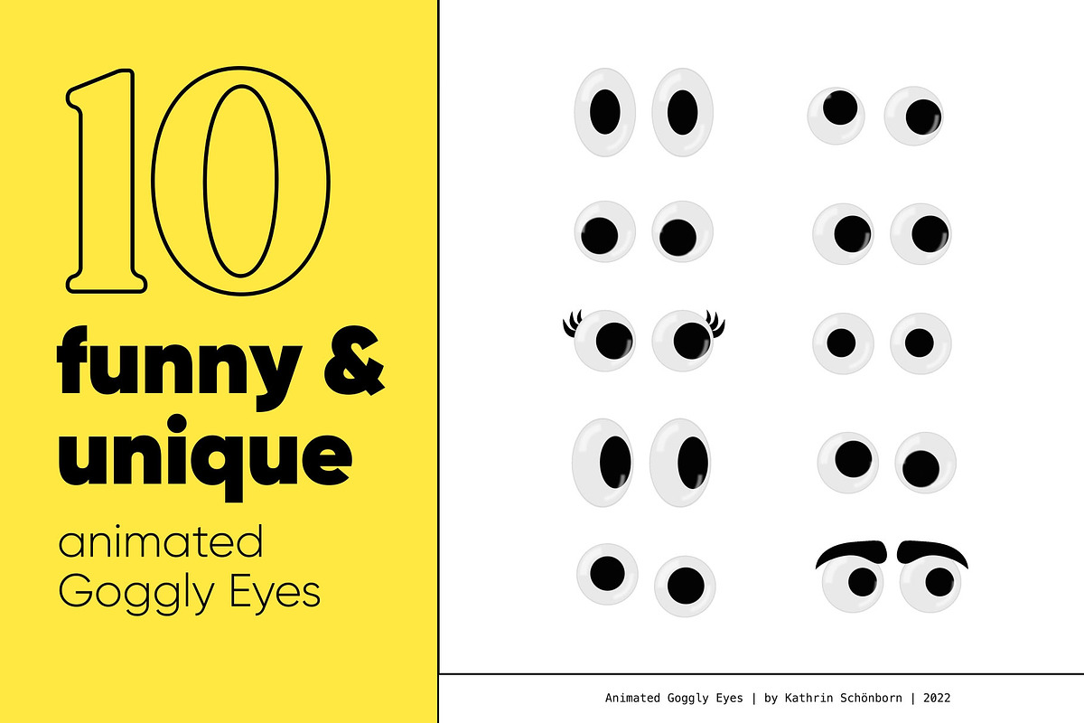 Animated Goggly Eyes, an Object Graphic by katy.creates