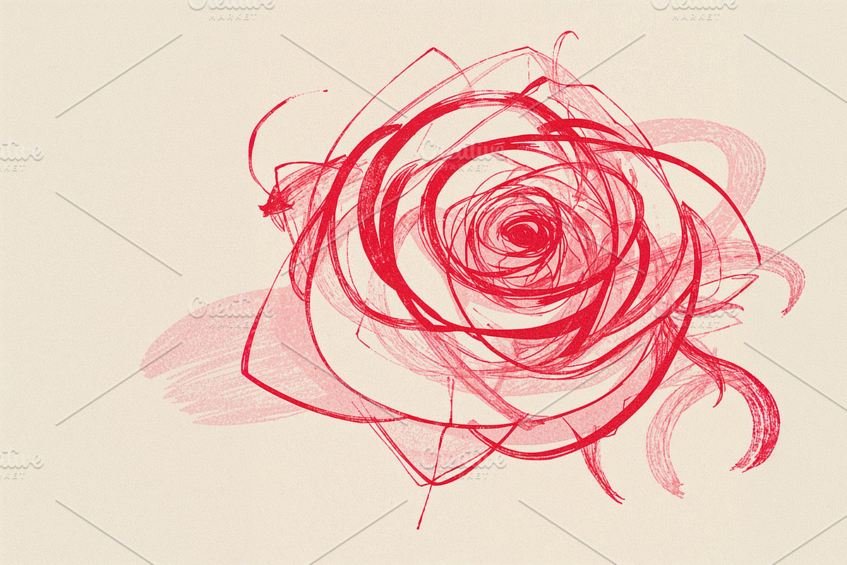 Drawing abstract red spiral, an Illustration by wavebreak
