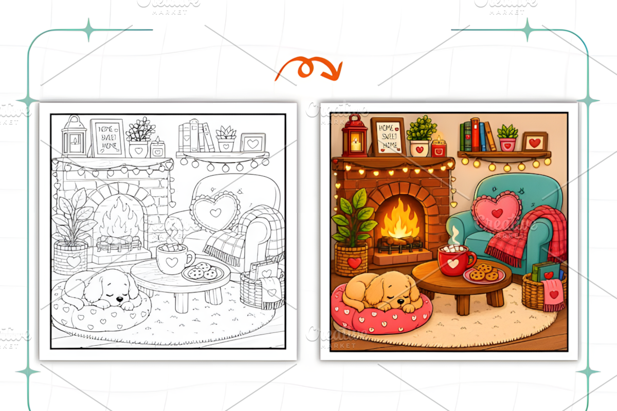 Cozy Hygge Moment Coloring Book, a Decorative Illustration by Ink Gallery (Photo 7 of 8)