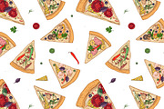 Slices of different pizza types, a Food Illustration by Good Studio (Thumbnail 10 of 19)