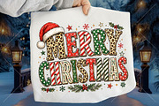 Leopard Merry Christmas PNG, a Seasonal Illustration by Canvas Craft (Thumbnail 1 of 6)