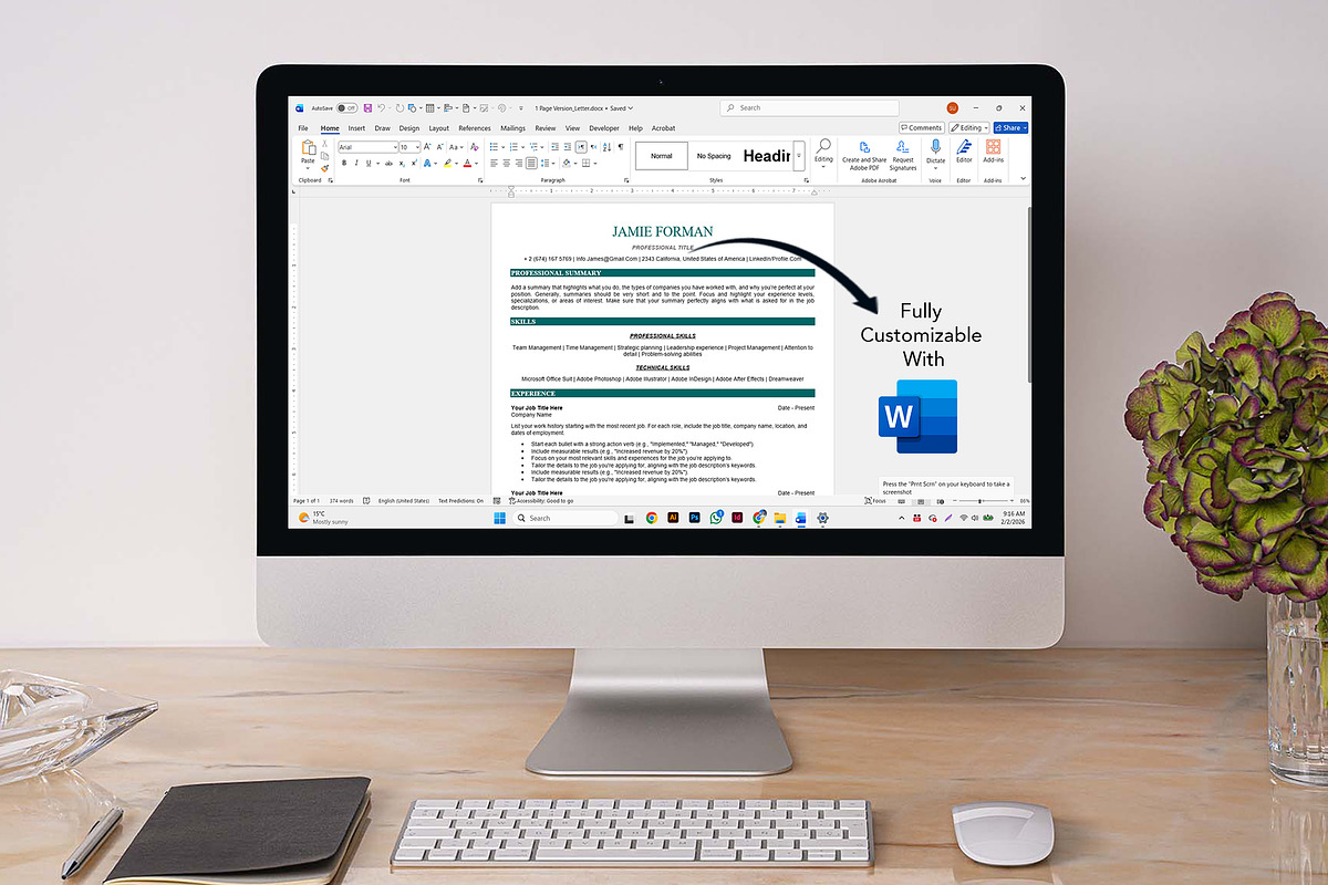 ATS friendly Resume editable in word, a Resume Template by Design_Xlab (Photo 3 of 10)