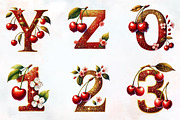 Spring cherry Alphabet clipart, an Illustration by RobertsArt (Thumbnail 7 of 7)