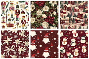 Burgundy Ivory Christmas Patterns, a Pattern Graphic by Design Station (Thumbnail 3 of 5)