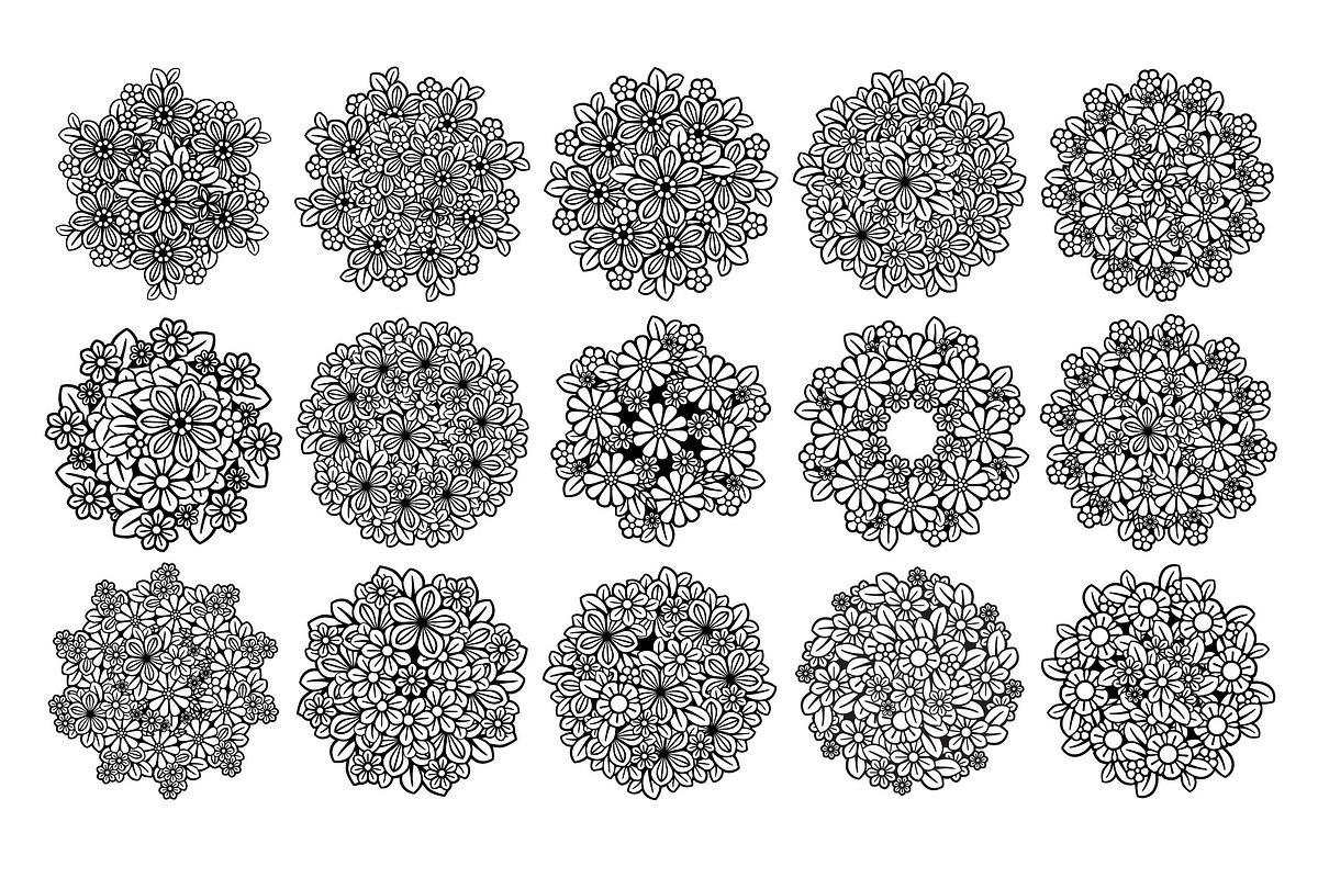 Floral Mandala Bundle, a Decorative Illustration by Elinorka (Photo 2 of 11)