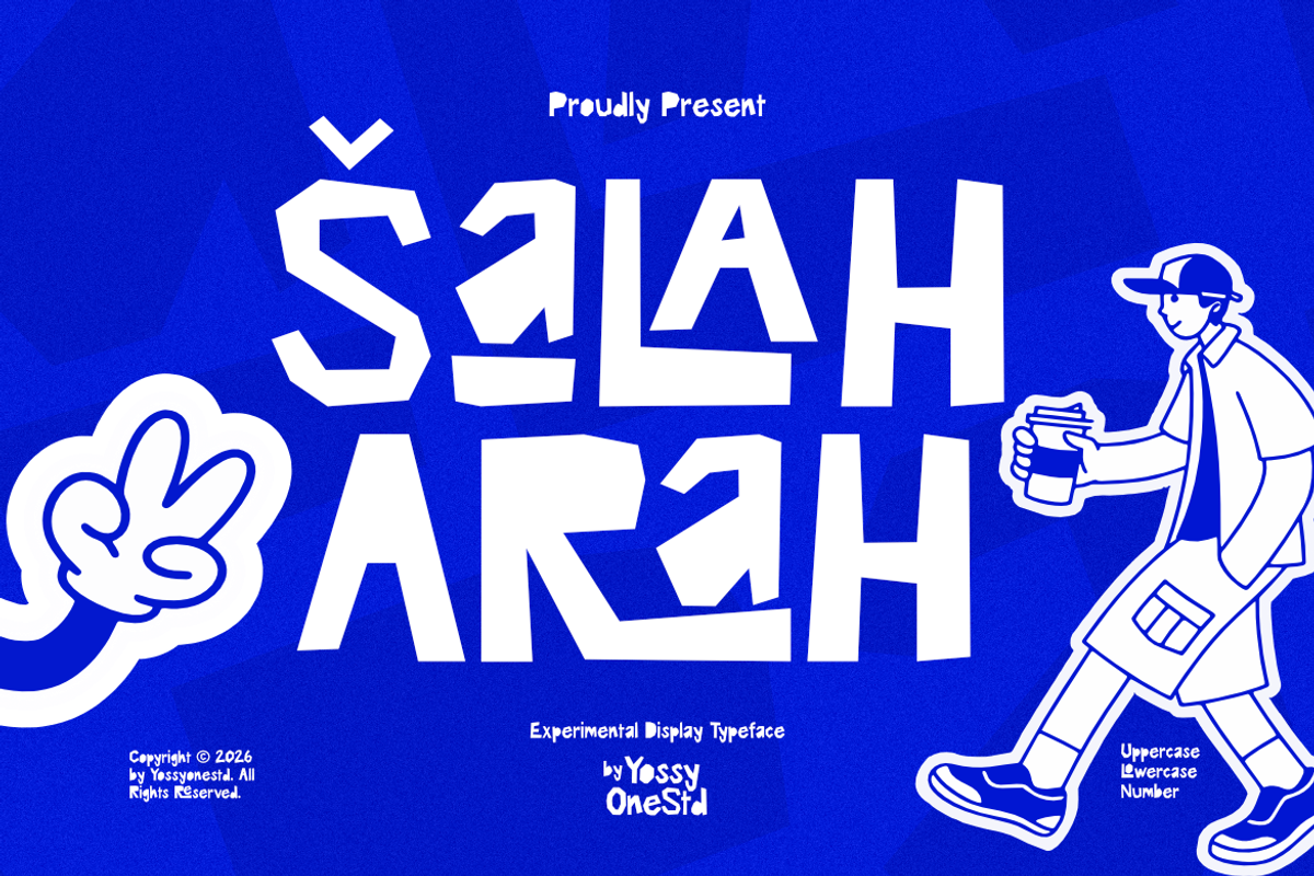 Salah Arah-Experimental Display Font, a Sans Serif Font by YossyOneStd (Photo 1 of 5)