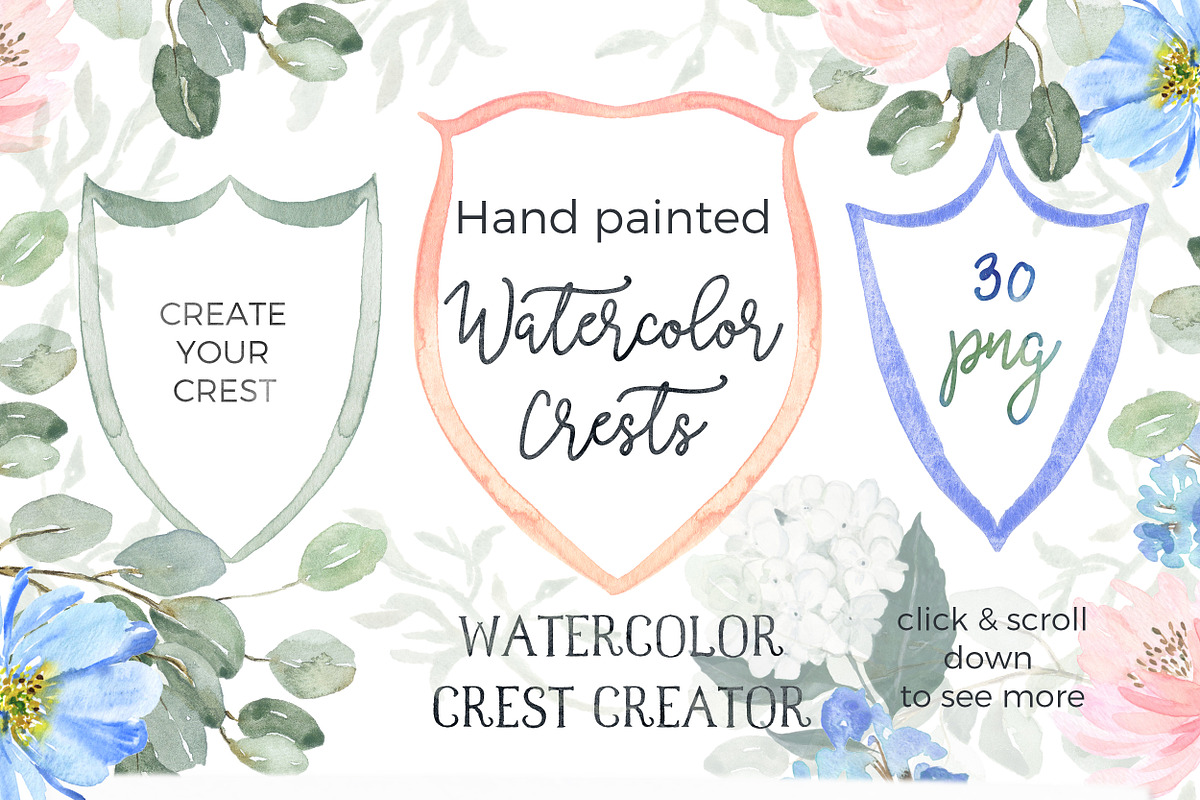 Crest Creator Wedding Watercolor, an Illustration by LABFcreations (Photo 9 of 18)