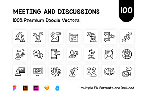 Meeting and Discussion, an Outline Icon by Brickclay