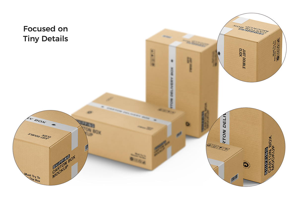 Cardboard Box with Tape Mockup, a Packaging Mockup by RamStudio2 (Photo 3 of 16)