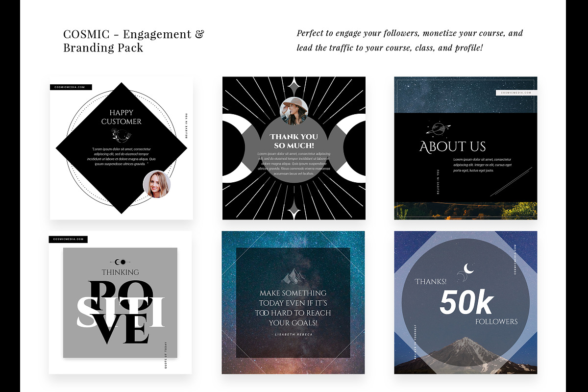 COSMIC - Engagement & Branding Pack, a Social Media Template by Typography Prime (Photo 5 of 16)