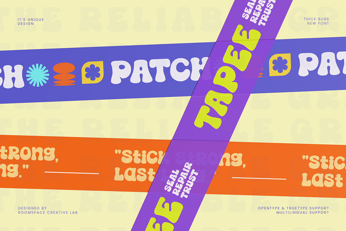 Thick Buns Decorative Display Font, a Sans Serif Font by roomspace creative lab (Photo 7 of 12)