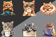 Funny Cat Clipart Quirky Cat Clipart, an Illustration by Black Bird Studio (Thumbnail 3 of 6)