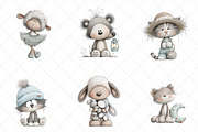 Watercolor Nursery Animals Clipart, an Illustration by SinaCreation (Thumbnail 3 of 7)