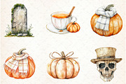 Watercolor Neutral Halloween Clipart, an Illustration by Libby Wishes (Thumbnail 4 of 5)