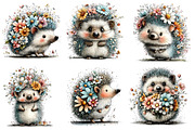 Whimsical Spring Hedgehog Clipart, an Illustration by Dream Creation (Thumbnail 2 of 7)