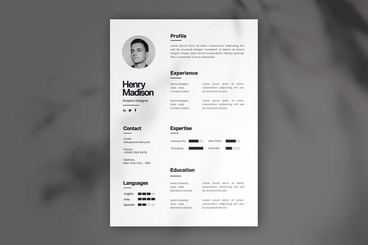 Elegant Resume, a Resume Template by Saman Osama (Photo 2 of 3)