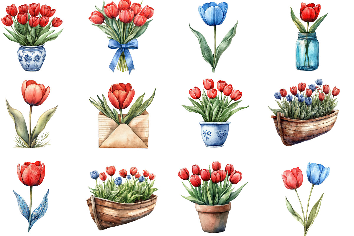 Amsterdam Summer Tulips Clipart, an Illustration by Designworld (Photo 2 of 6)