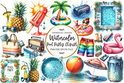 Summer Pool Party Clipart, an Illustration by OK Design (Thumbnail 1 of 5)
