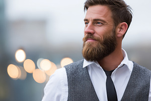 Well-dressed man with beard and tie, a Person Photo by MistyDay