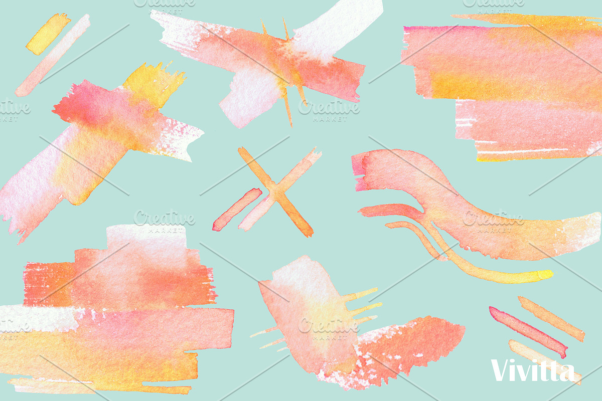 Watercolor blobs, coral texture, a Texture Illustration by Vivitta (Photo 2 of 3)