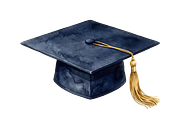 Watercolor Graduation Clipart PNGs, an Education Illustration by VetalStock (Thumbnail 3 of 24)
