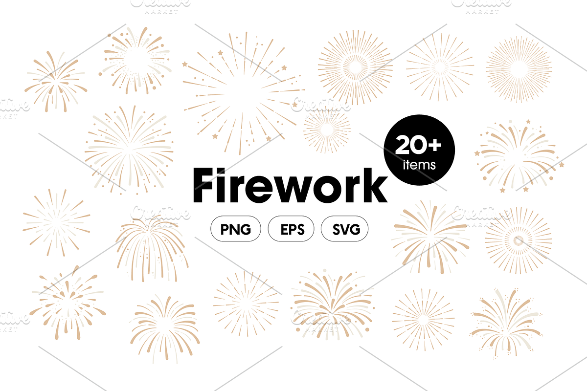 Firework Explosions Set, an Object Graphic by Sinando Studio (Photo 1 of 3)