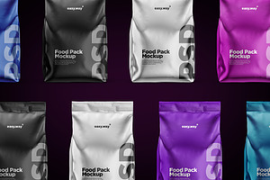 Metallic Food/Snack Bag PSD Mockups