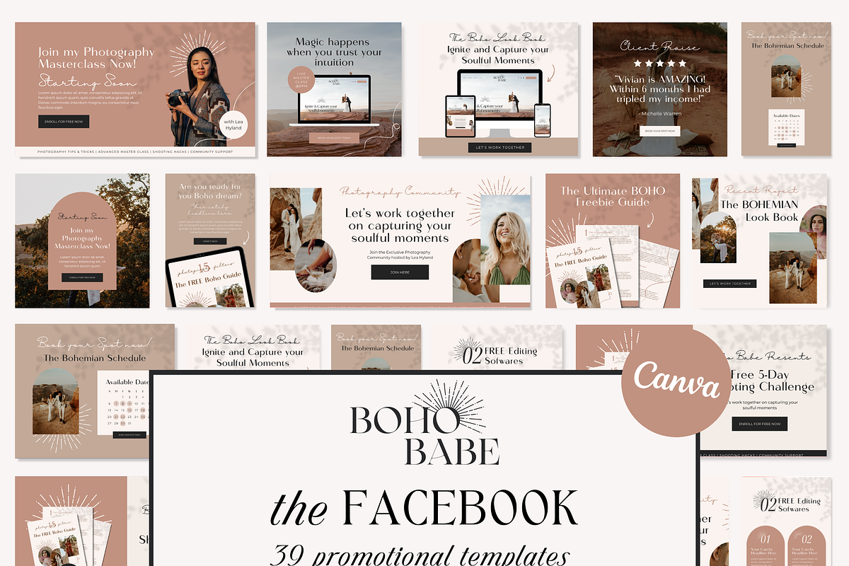 Facebook Post Cover Boho Canva, a Social Media Template by HerstedHertz (Photo 1 of 10)