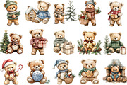 Christmas Teddy Bear Clipart, an Illustration by Designking (Thumbnail 2 of 5)