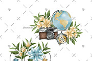Wanderlust Watercolor Cliparts, an Illustration by Phantasia Design (Thumbnail 7 of 8)