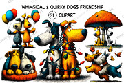 Quirky Dogs Friendship Clipart, an Illustration by Creative Art (Thumbnail 1 of 9)