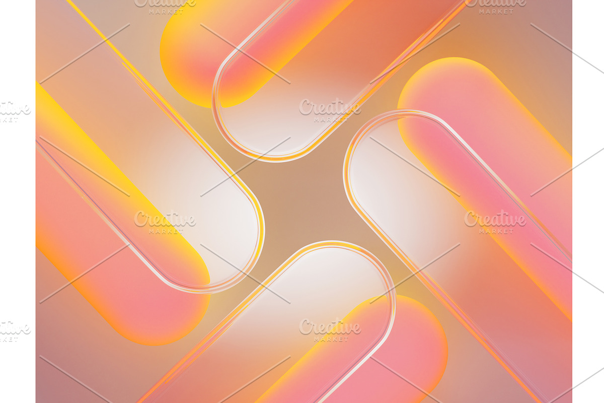 Neon glass rounded rectangle shapes, a Wallpaper Graphic by Marozhkastudio