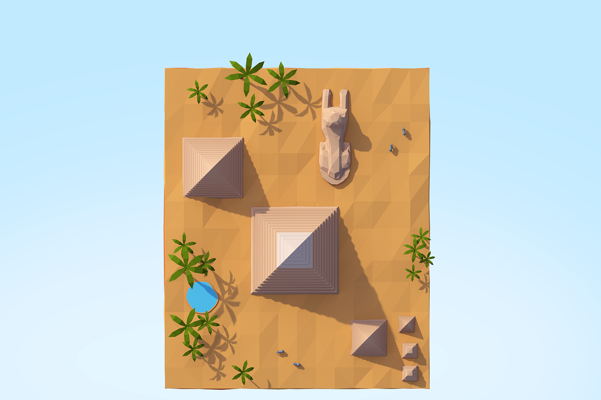 Cartoon Low Poly Egipt Piramids, an Architecture 3D Model by Anton Moek (Photo 6 of 8)